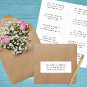 Sticker 10 Nom de l'invité individuel Adresse Mariage de l