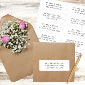 Sticker 10 Nom de l'invité individuel Adresse Mariage de l