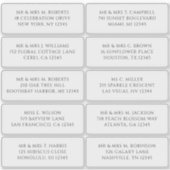 Sticker 10 Nom de l'invité individuel Adresse Mariage de l (Devant)