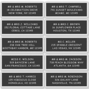 Sticker 10 Nom de l'invité individuel Adresse Mariage de l