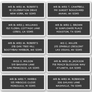 Sticker 10 Nom de l'invité individuel Adresse Mariage de l