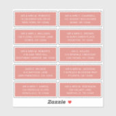 Sticker 10 Nom de l'invité individuel Adresse Mariage de l (Feuille)