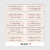 Sticker 10 Nom de l'invité individuel Adresse Mariage de l (Feuille)