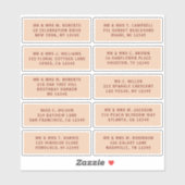 Sticker 10 Nom de l'invité individuel Adresse Mariage de l (Feuille)