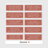 Sticker 10 Nom de l'invité individuel Adresse Mariage de l (Feuille)