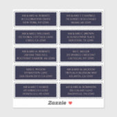 Sticker 10 Nom de l'invité individuel Adresse Marine mysti (Feuille)