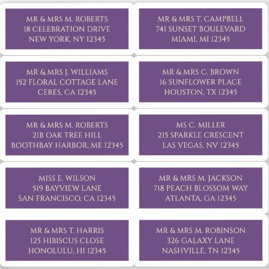 Sticker 10 Nom de l'invité individuel Adresse Mystique pou (Recto)