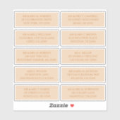 Sticker 10 Nom du client individuel Adresse Champagne Gold (Feuille)