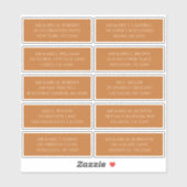 Sticker 10 Nom du client individuel Adresse Champagne Gold (Feuille)