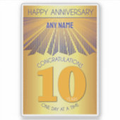 Sticker 10 Year | Golden Ray 12 Step CUSTOM NAME (Devant)