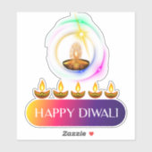 Sticker #11.Heureux Diwali, la fête des lumières de l'Inde (Feuille)