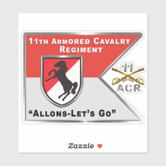 Sticker 11e régiment de cavalerie blindée (Feuille)
