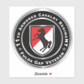Sticker 11e régiment de cavalerie blindée Fulda Gap Vétéri (Feuille)