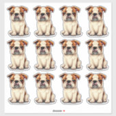 Sticker 12 Chiens de taureau (Feuille)