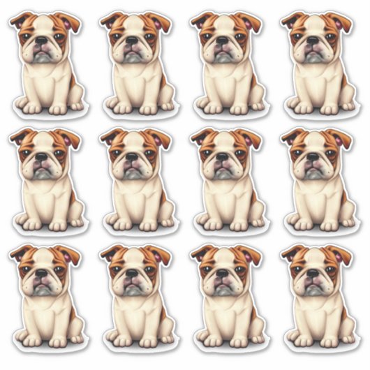 Sticker 12 Chiens de taureau (Devant)