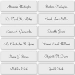 Sticker 12 Noms d'invités de mariage Écriture élégante