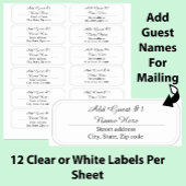 Sticker 12 Script Guest Names Clear Address Labels