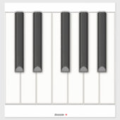 Sticker 12 Touches de piano réalistes Clavier inclinable M (Feuille)