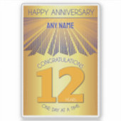 Sticker 12 Year | Golden Ray 12 Step CUSTOM NAME (Devant)