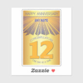Sticker 12 Year | Golden Ray 12 Step CUSTOM NAME (Feuille)