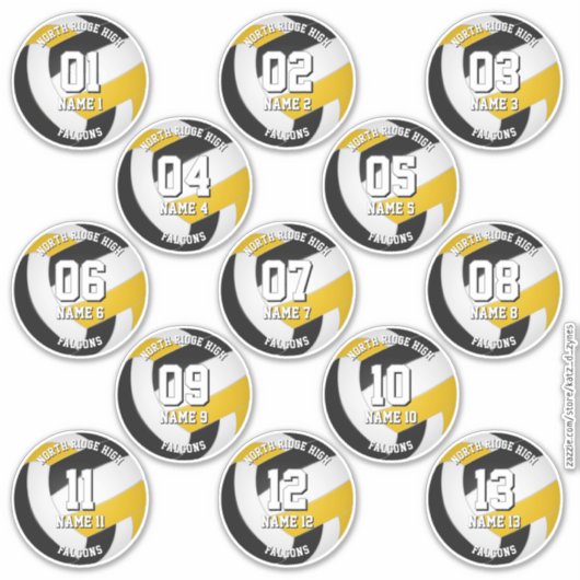 Sticker 13 couleurs d'équipe d'athlètes du club de volley- (Devant)