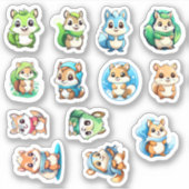 Sticker 13 Écureuils animaux adorables (Devant)