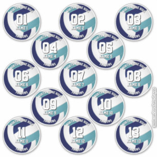 Sticker 13 enfants adolescents club de volley-ball couleur