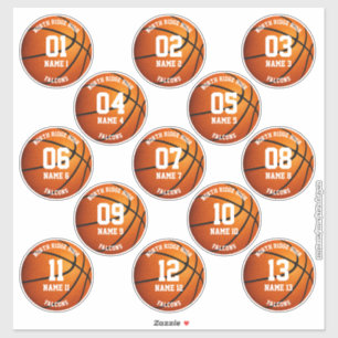 Sticker 13 joueurs de basketball PERSONNELLEMENT personnal