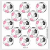 Sticker 13 joueurs de football couleur rose (Feuille)