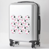 Sticker 13 joueurs de football couleur rose (Sur valise)