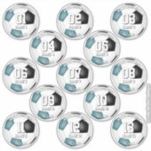 Sticker 13 joueurs de football couleurs de l'équipe turquo (Devant)