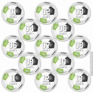 Sticker 13 joueurs de football couleurs vives vert