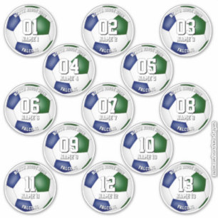 Sticker 13 joueurs de football ensemble de couleurs d'équi