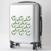 Sticker 13 joueurs de volley-ball gris vert couleurs de l' (Sur valise)