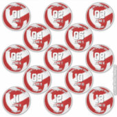 Sticker 13 joueurs de volley-ball rouge blanc (Devant)