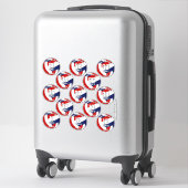 Sticker 13 joueurs de volley-ball rouge bleu (Sur valise)