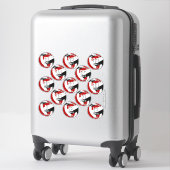 Sticker 13 joueurs de volley-ball rouge noir (Sur valise)