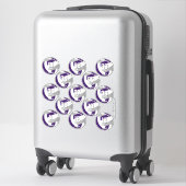 Sticker 13 joueurs de volley-ball violet gris couleur (Sur valise)