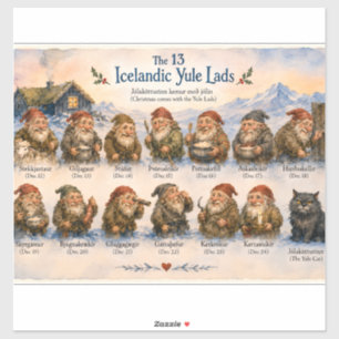 Sticker 13 lutins islandais de Noël en Islande