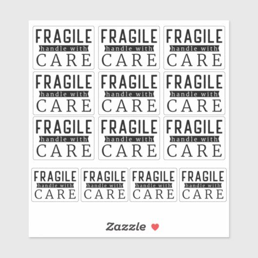 Sticker 13 Poignée Black Fragile Avec Soin Petite Entrepri (Feuille)