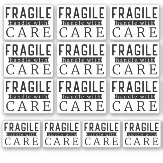 Sticker 13 Poignée Black Fragile Avec Soin Petite Entrepri (Devant)