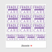 Sticker 13 Poignée Violette Fragile Avec Soin Petite Entre (Feuille)