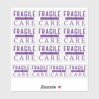 Sticker 13 Poignée Violette Fragile Avec Soin Petite Entre