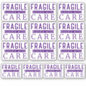 Sticker 13 Poignée Violette Fragile Avec Soin Petite Entre (Devant)