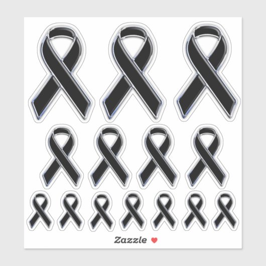 Sticker 14 Style Chrome Imprimer Noir Sensibilisation au r (Feuille)