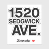 STICKER 1520 SEDGWICK AVE. (Feuille)