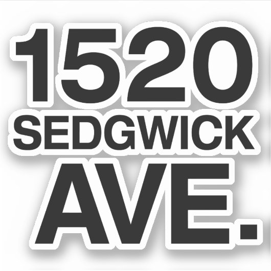STICKER 1520 SEDGWICK AVE. (Devant)