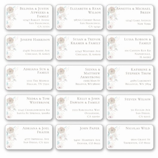 Sticker 15 Mariage individuel Nom du client Adresse Sticke (Devant)