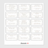 Sticker 15 Mariage individuel Nom du client Adresse Sticke (Feuille)
