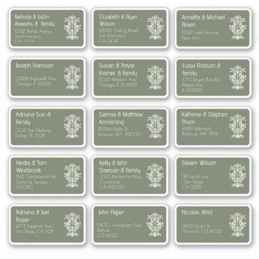 Sticker 15 Mariage individuel Nom du client Adresse Sticke (Devant)